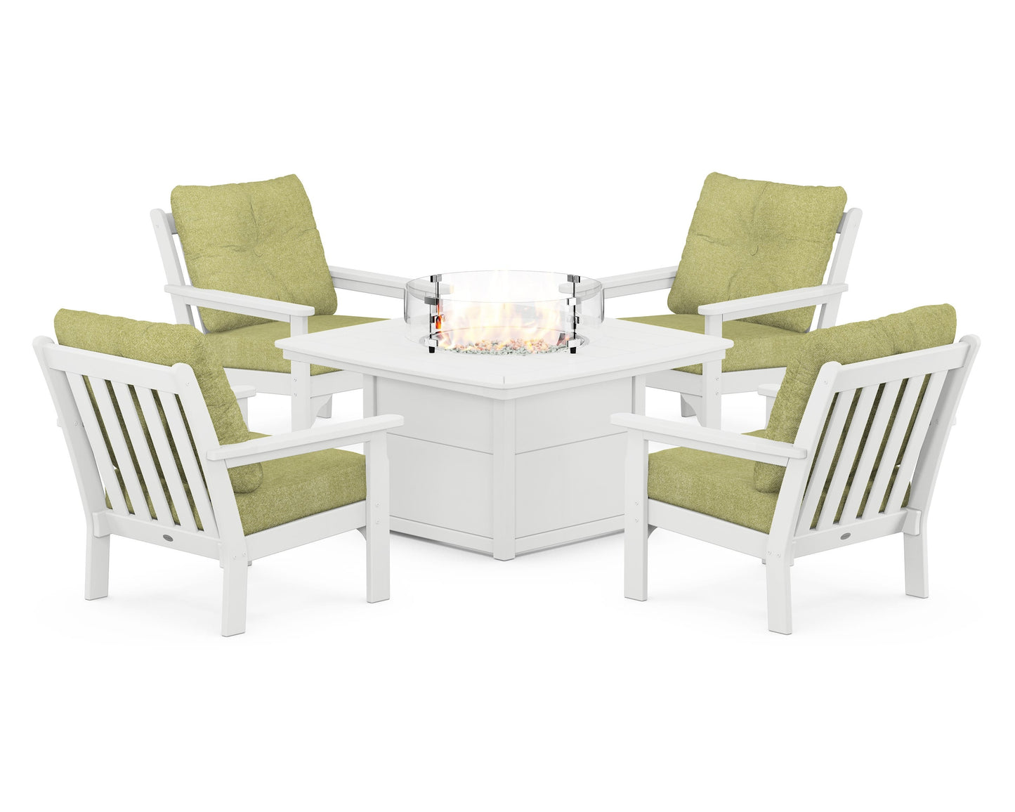 Vineyard 5-Piece Conversation Set with Fire Pit Table