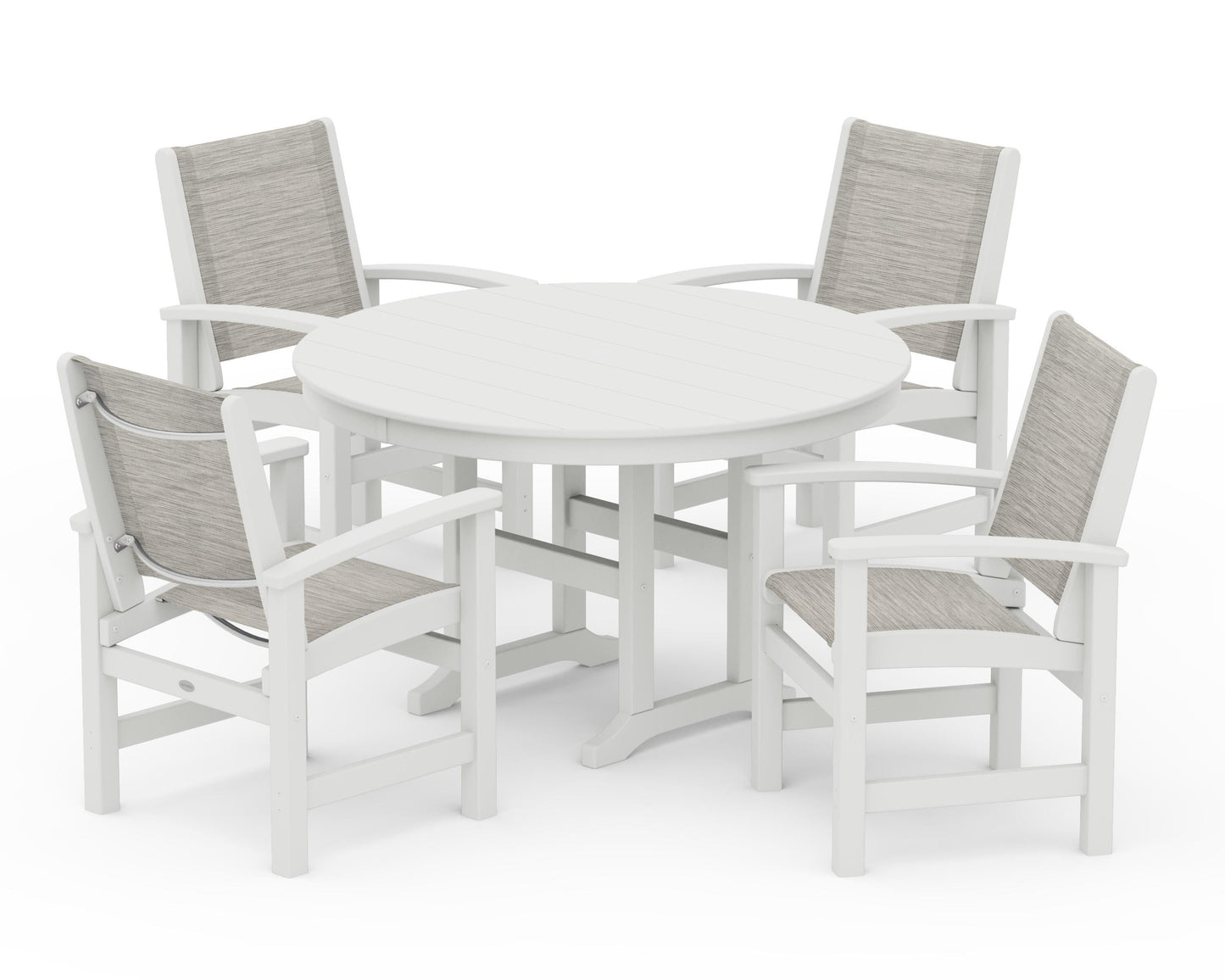 Coastal 5-Piece Round Farmhouse Dining Set