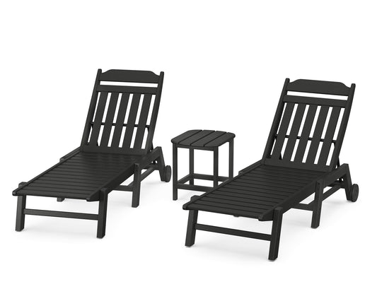 Cottage 3-Piece Chaise Set with Wheels
