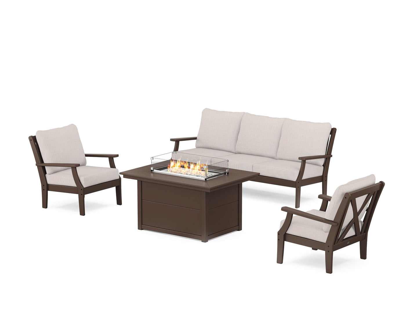 Braxton Deep Seating Fire Pit Table Set