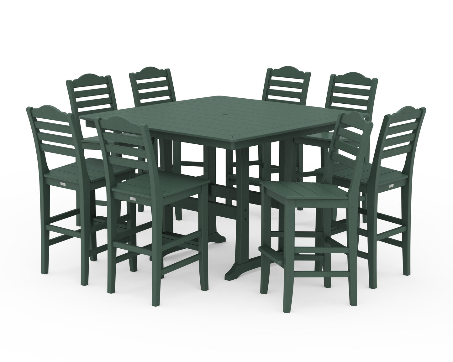 Savannah Side Chair 9-Piece Square Bar Set with Trestle Legs
