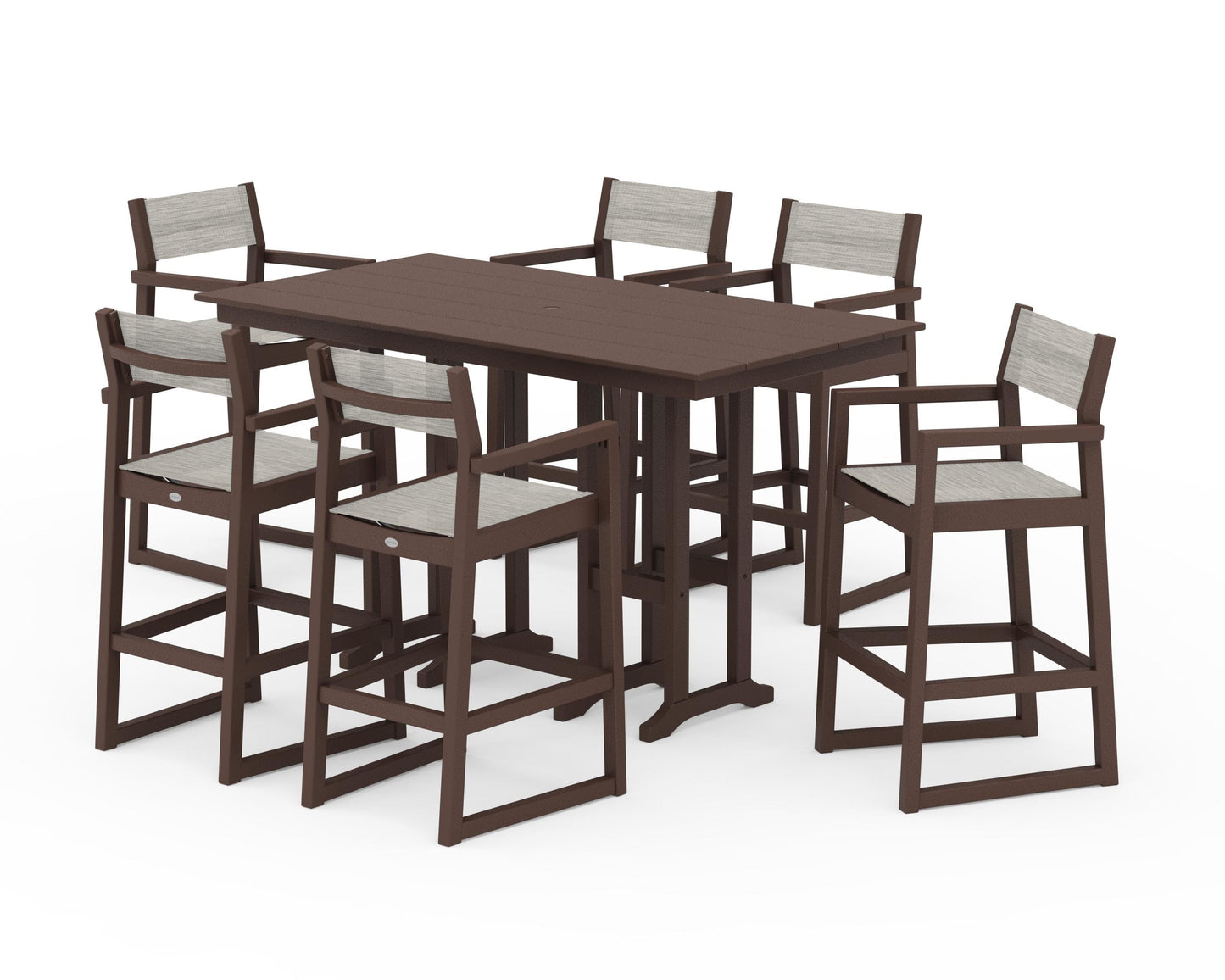 EDGE Sling Arm Chair 7-Piece Farmhouse Bar Set
