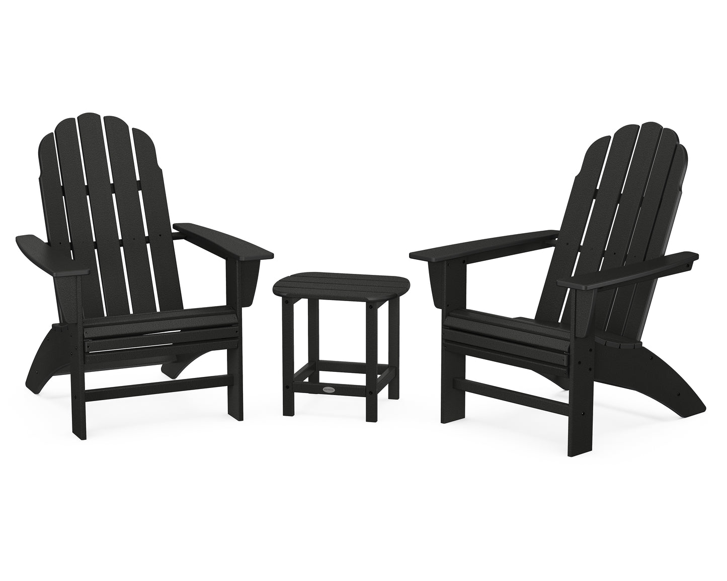 Vineyard 3-Piece Curveback Adirondack Set with South Beach 18" Side Table