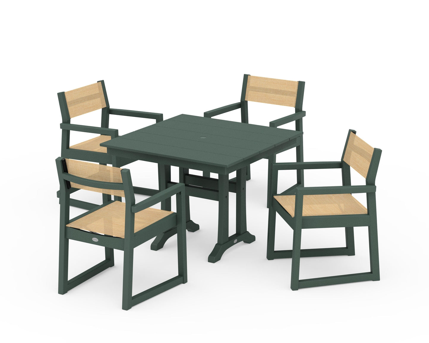 EDGE Sling 5-Piece Farmhouse Dining Set with Trestle Legs