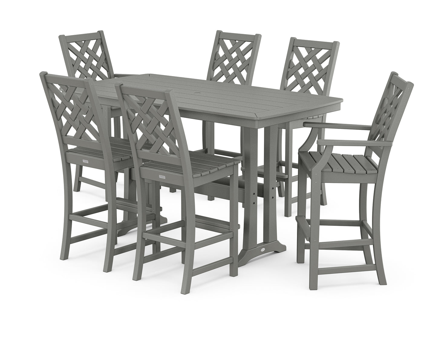 Wovendale 7-Piece Bar Set with Trestle Legs
