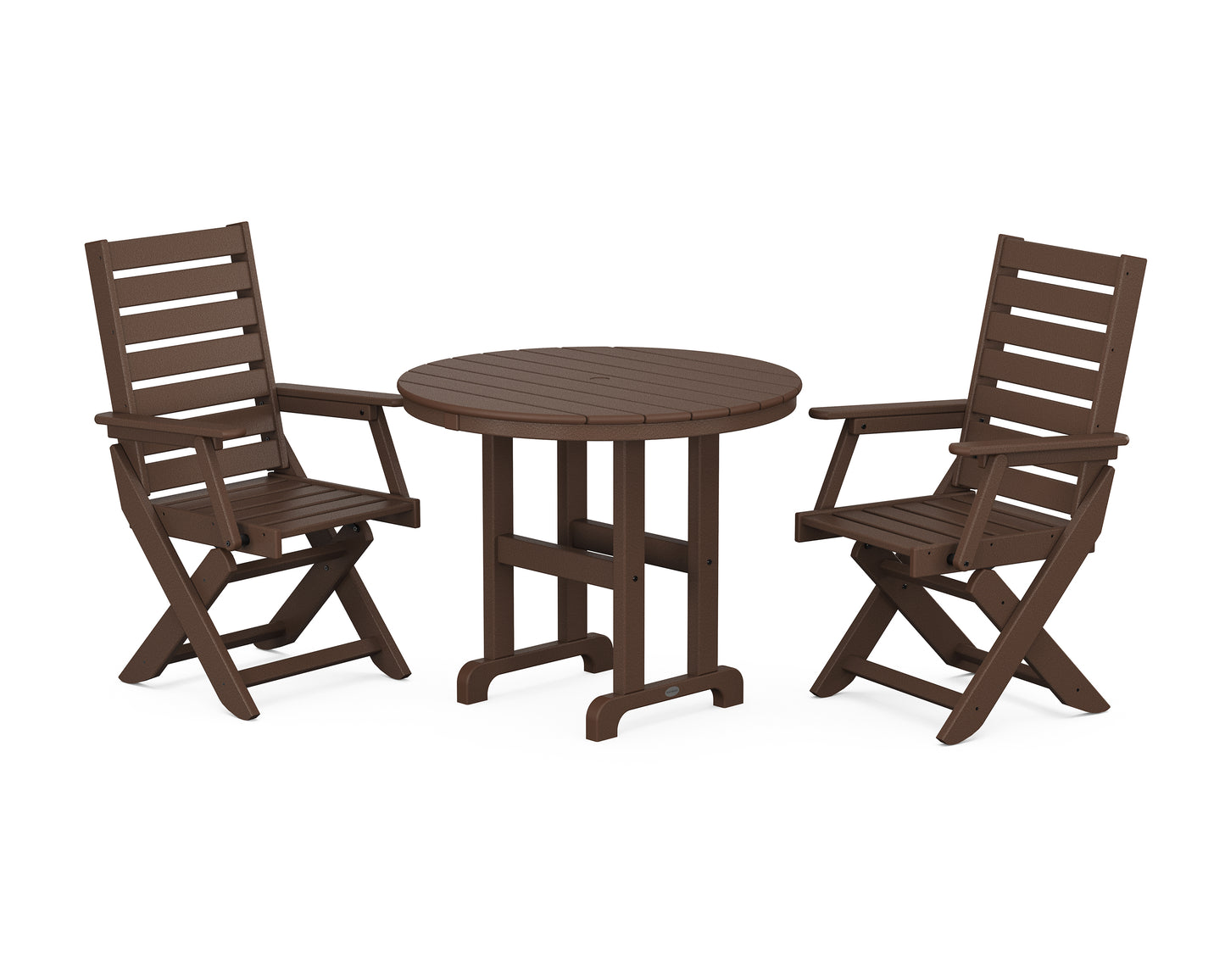 Captain Folding Chair 3-Piece Round Dining Set