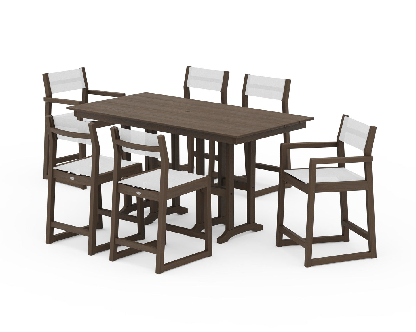 EDGE Sling 7-Piece Farmhouse Counter Set with Trestle Legs