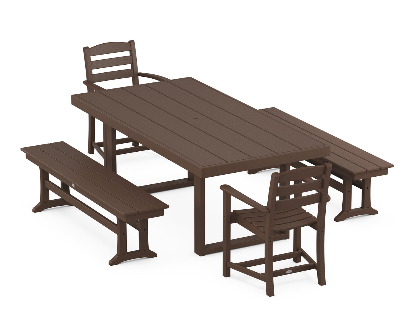 La Casa Café 5-Piece Dining Set with Benches