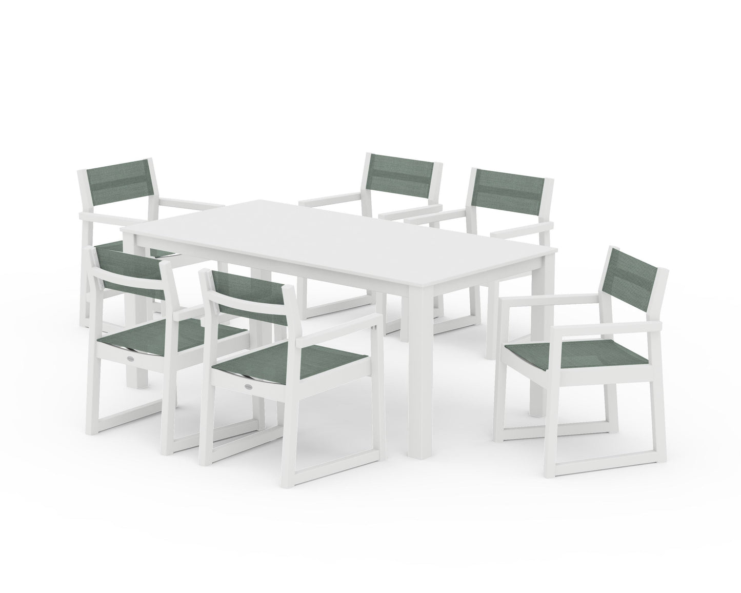 EDGE Sling Arm Chair 7-Piece Parsons Dining Set