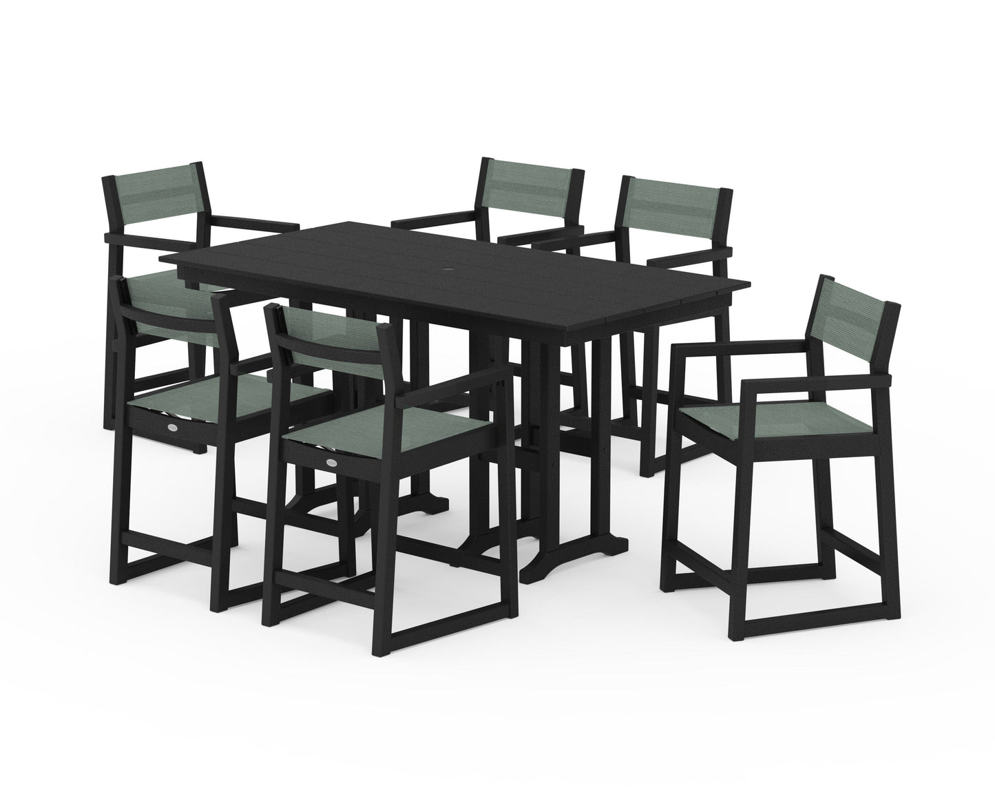 EDGE Sling Arm Chair 7-Piece Farmhouse Counter Set