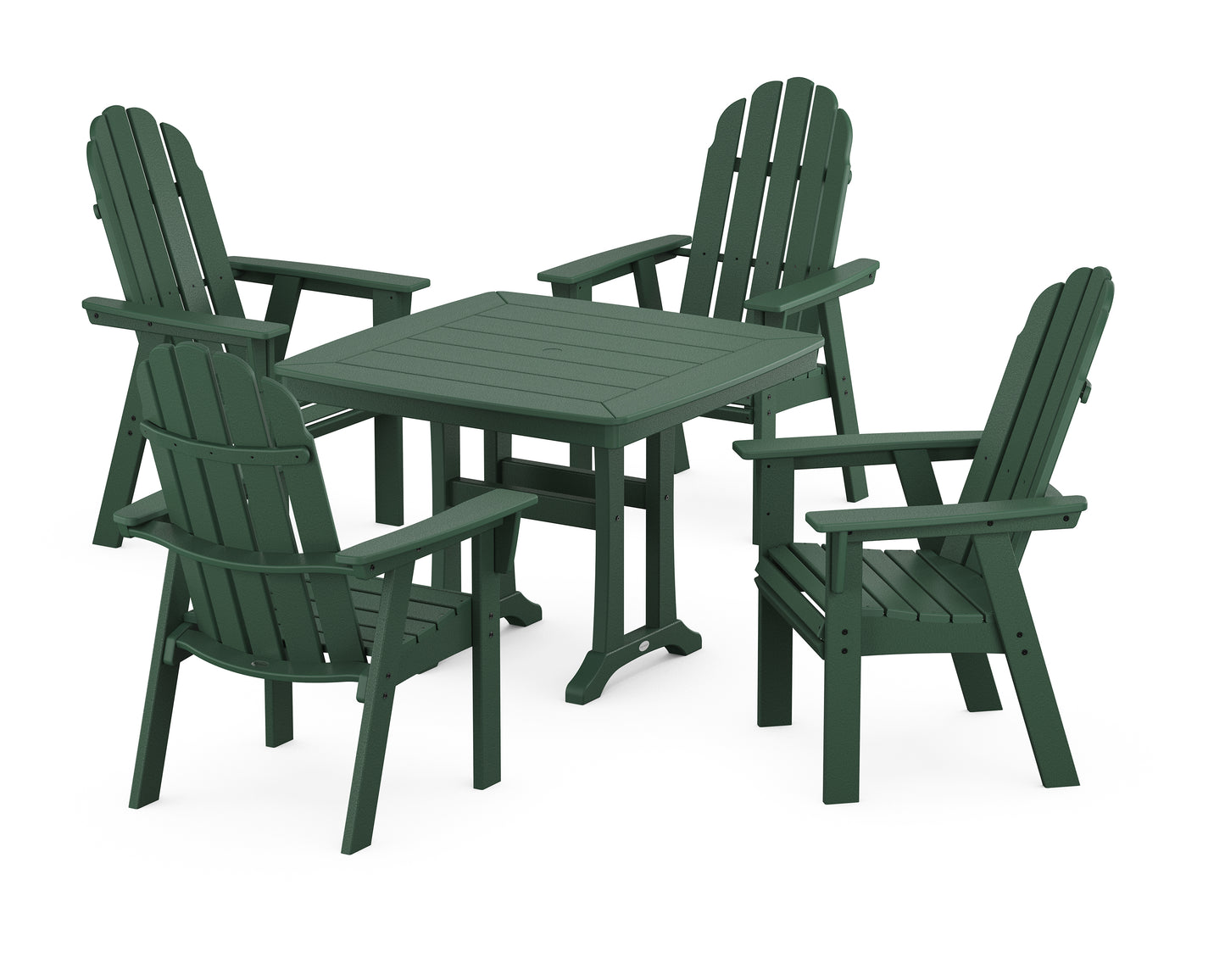 Vineyard Adirondack 5-Piece Dining Set with Trestle Legs