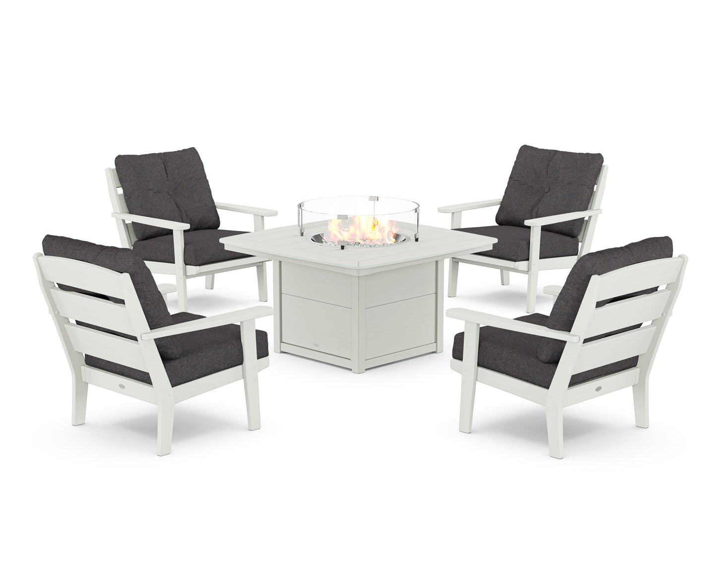 Lakeside 5-Piece Deep Seating Set with Nautical Fire Pit Table