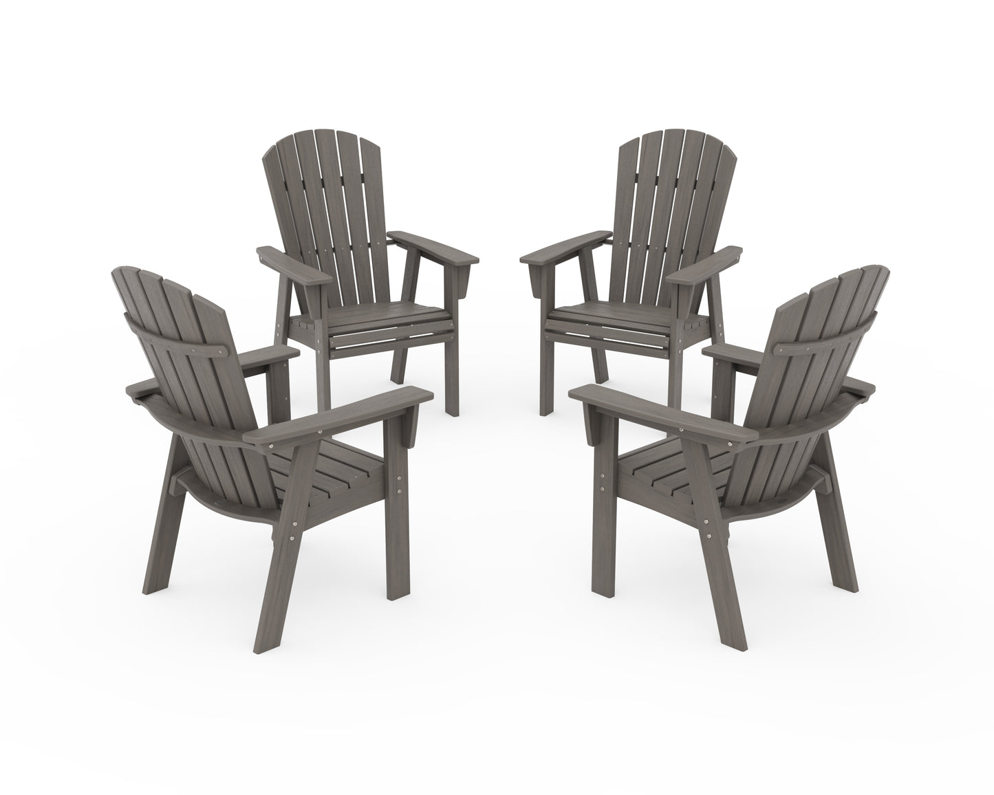 Nautical 4-Piece Curveback Upright Adirondack Conversation Set