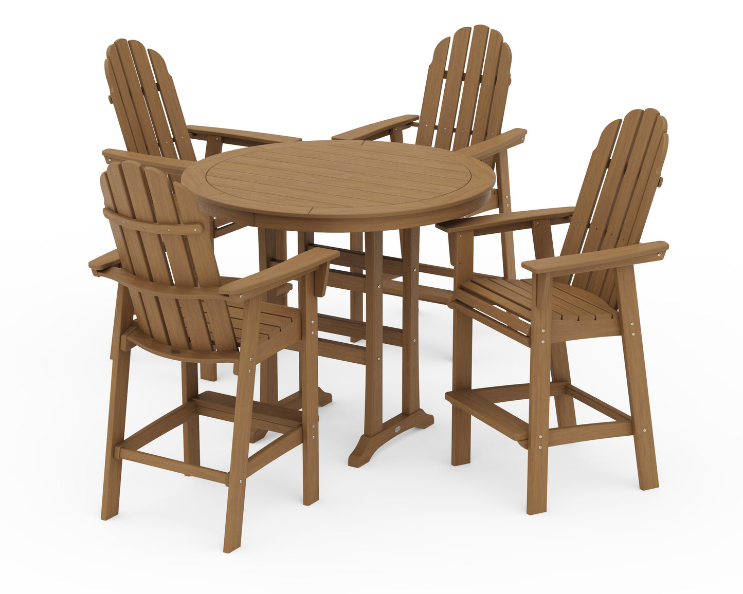 Vineyard Curveback Adirondack 5-Piece Nautical Trestle Bar Set