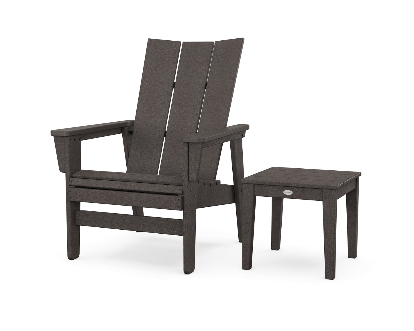 Modern Grand Upright Adirondack Chair with Side Table