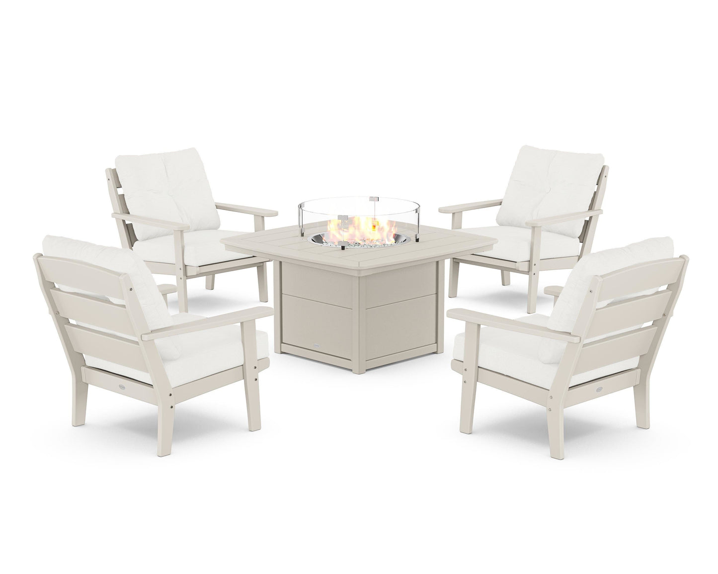 Lakeside 5-Piece Deep Seating Set with Nautical Fire Pit Table
