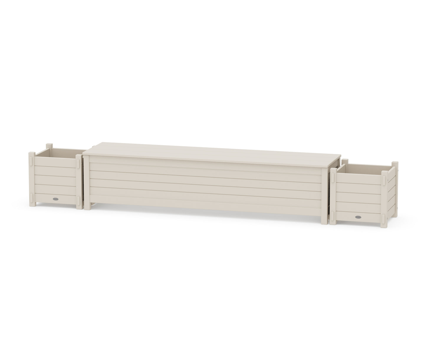 72" Nautical Straight Planter Storage Bench Set