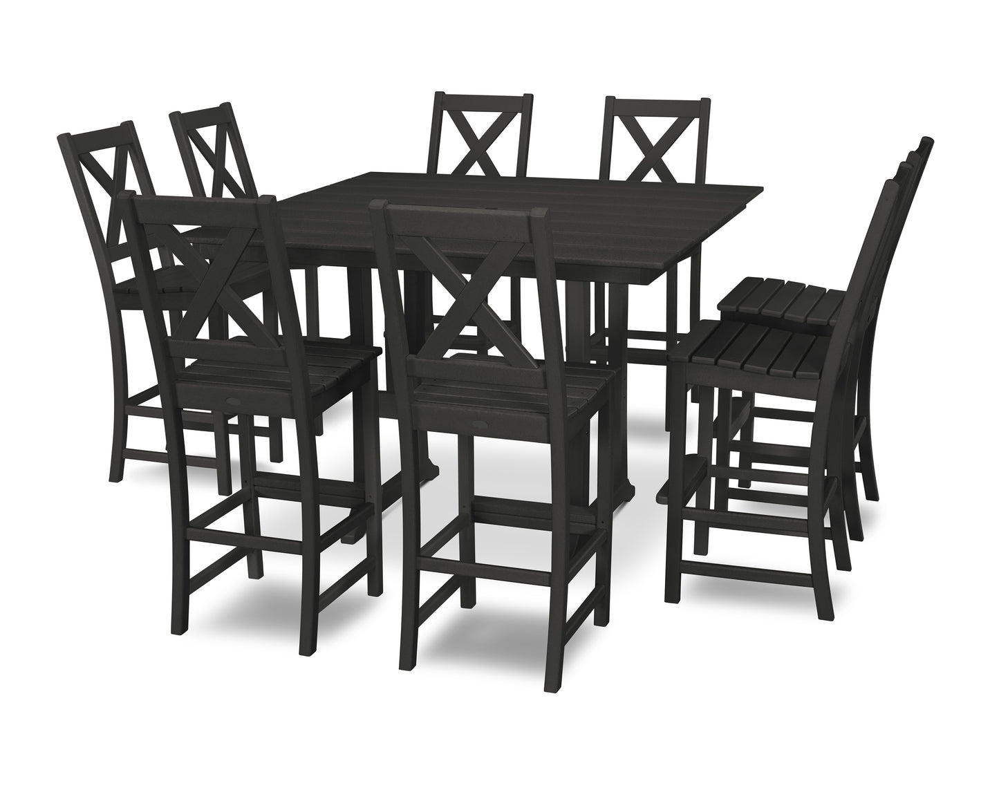 Braxton 9-Piece Farmhouse Trestle Bar Set