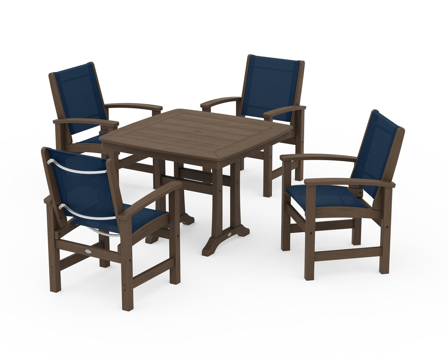Coastal 5-Piece Dining Set with Trestle Legs