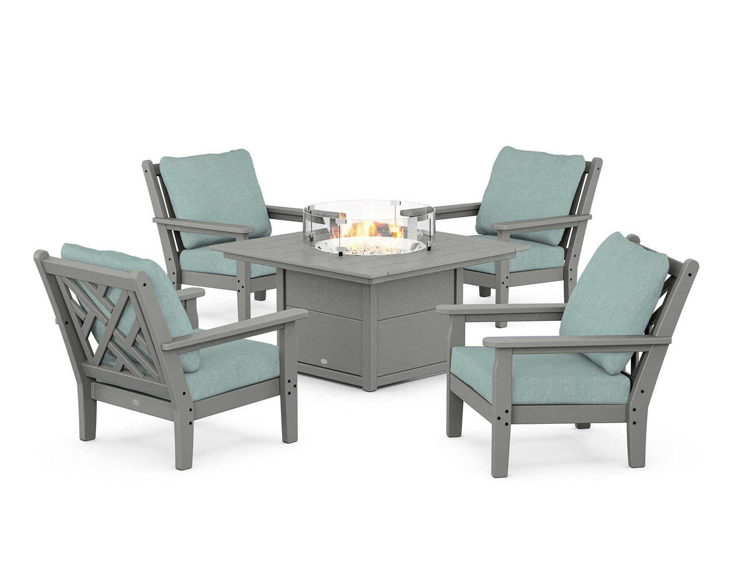 Chippendale 5-Piece Deep Seating Set with Fire Pit Table