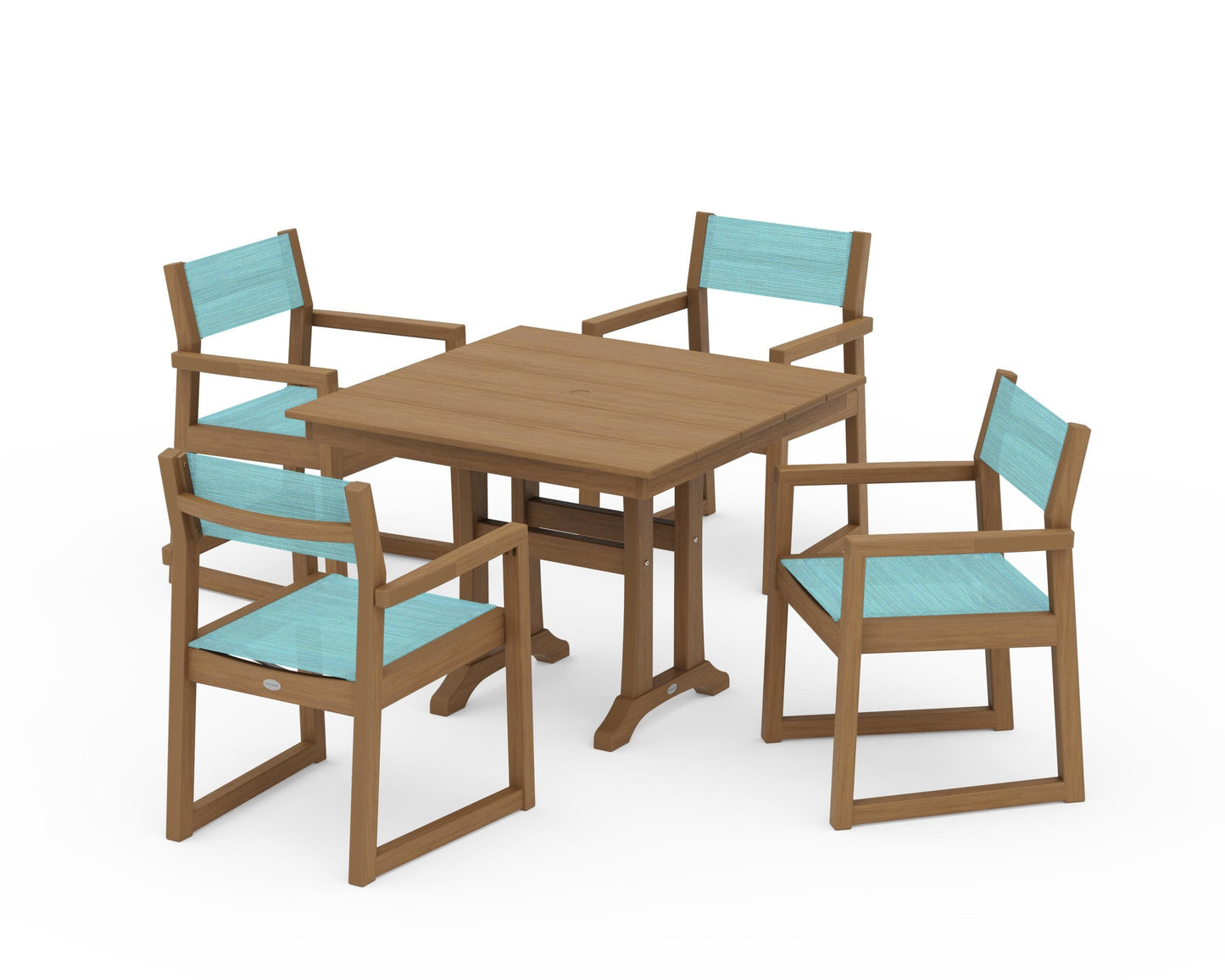 EDGE Sling 5-Piece Farmhouse Dining Set with Trestle Legs