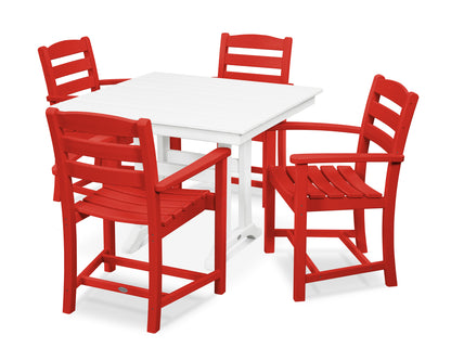 La Casa Cafâ€š 5-Piece Farmhouse Trestle Arm Chair Dining Set