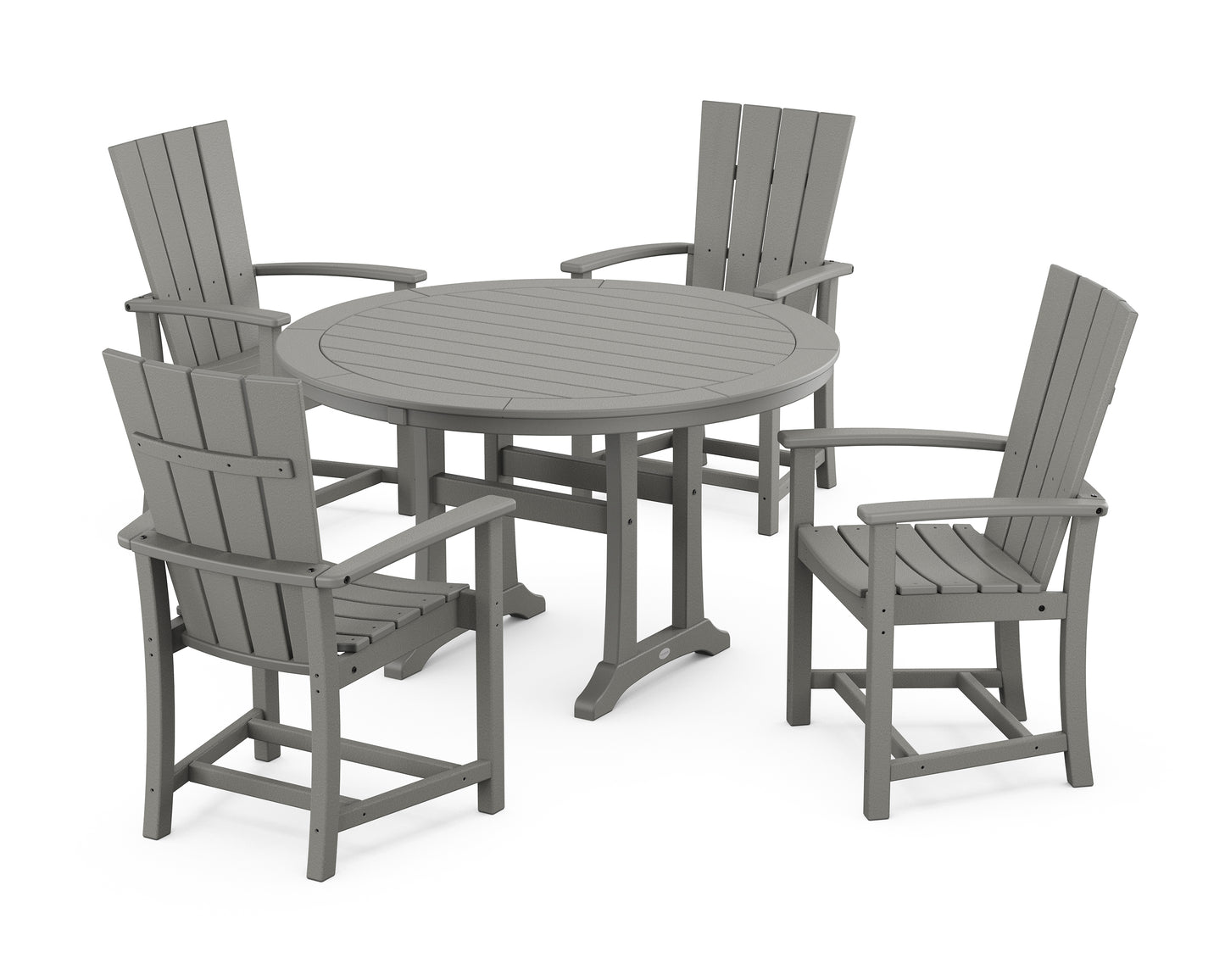 Quattro 5-Piece Round Dining Set with Trestle Legs