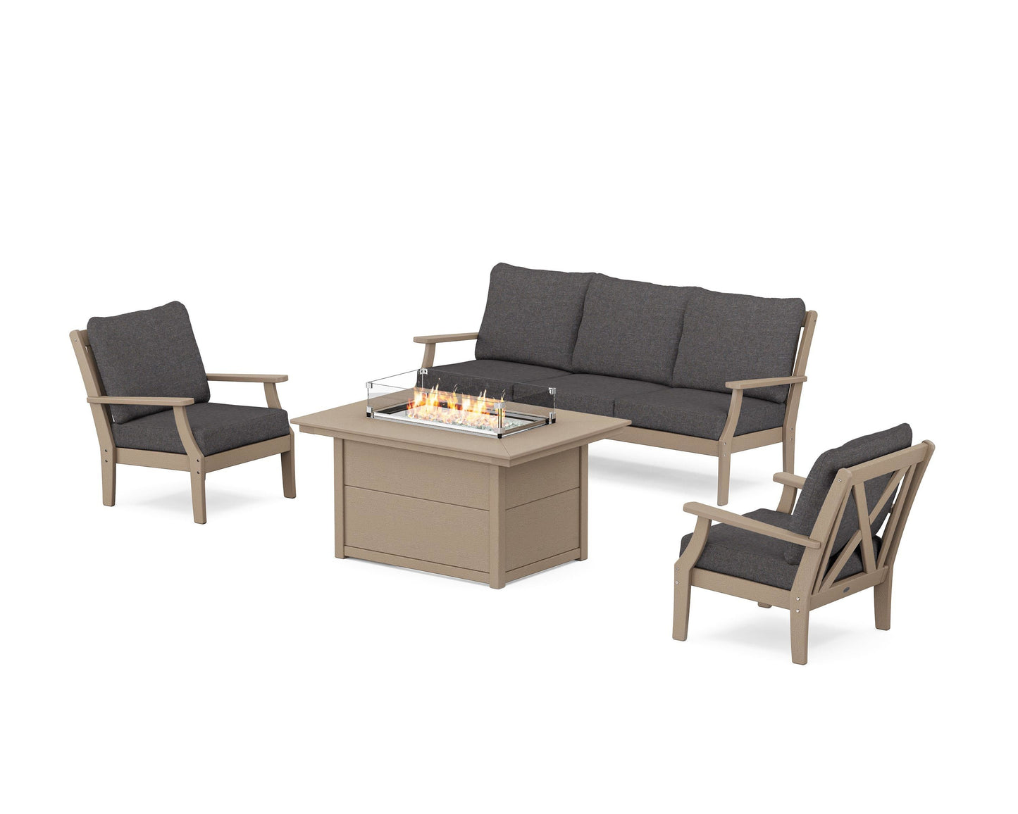 Braxton Deep Seating Fire Pit Table Set