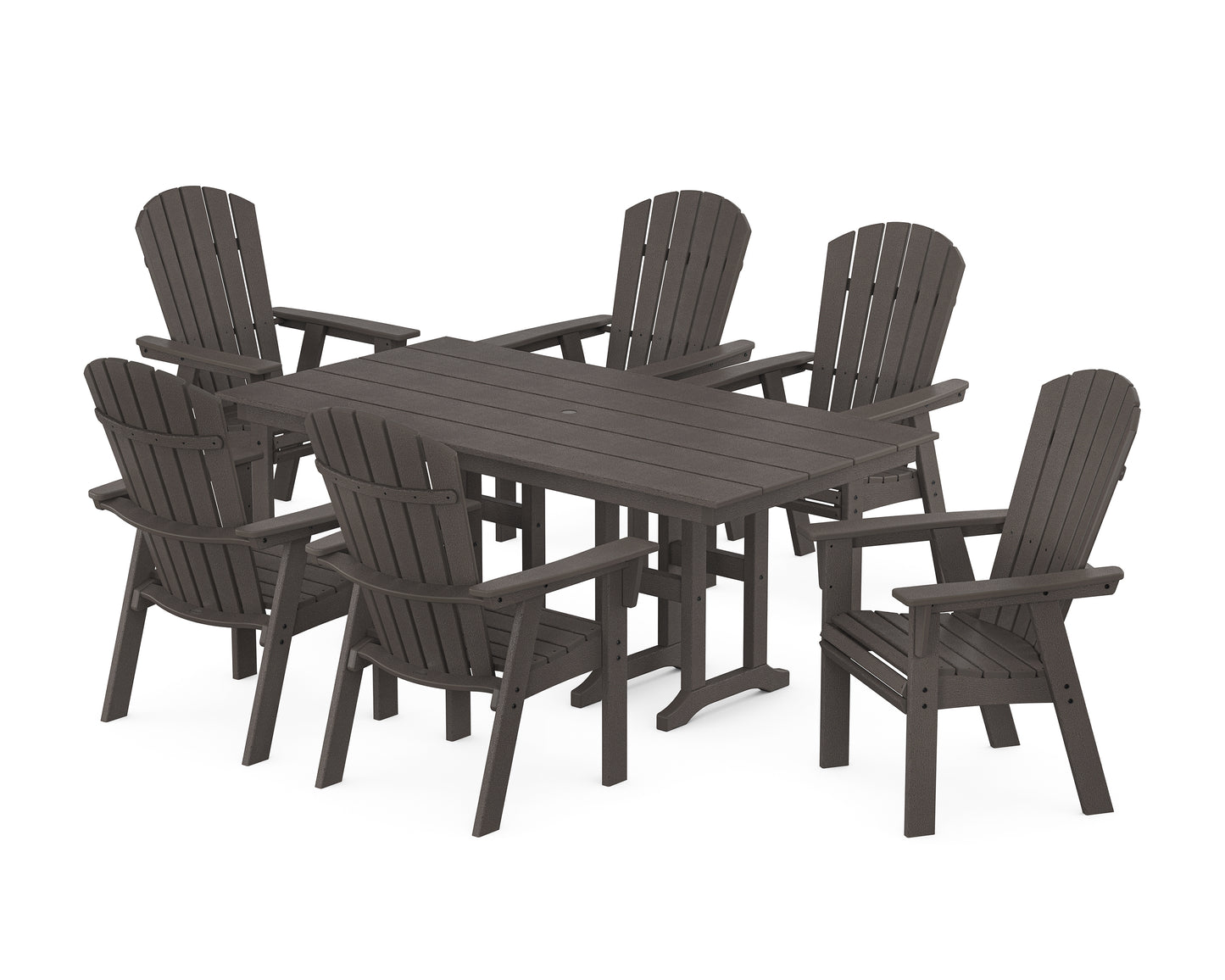 Nautical Curveback Adirondack 7-Piece Farmhouse Dining Set