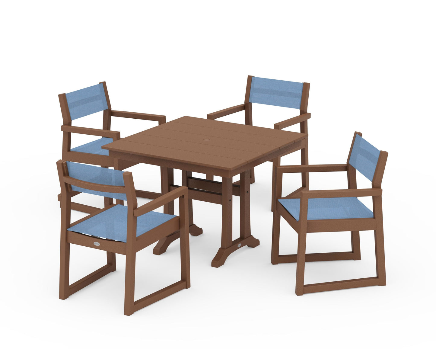 EDGE Sling 5-Piece Farmhouse Dining Set with Trestle Legs
