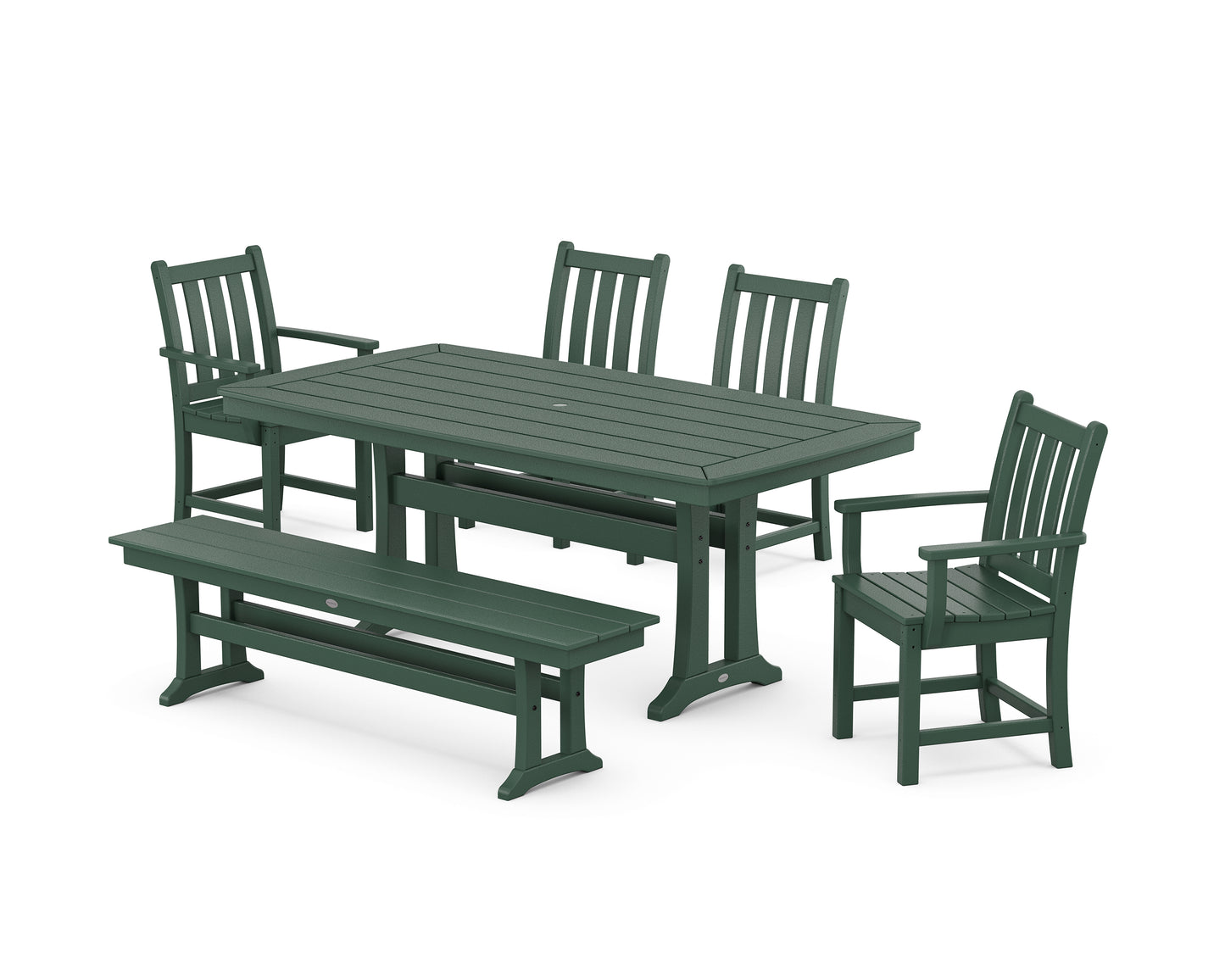 Traditional Garden 6-Piece Dining Set with Trestle Legs