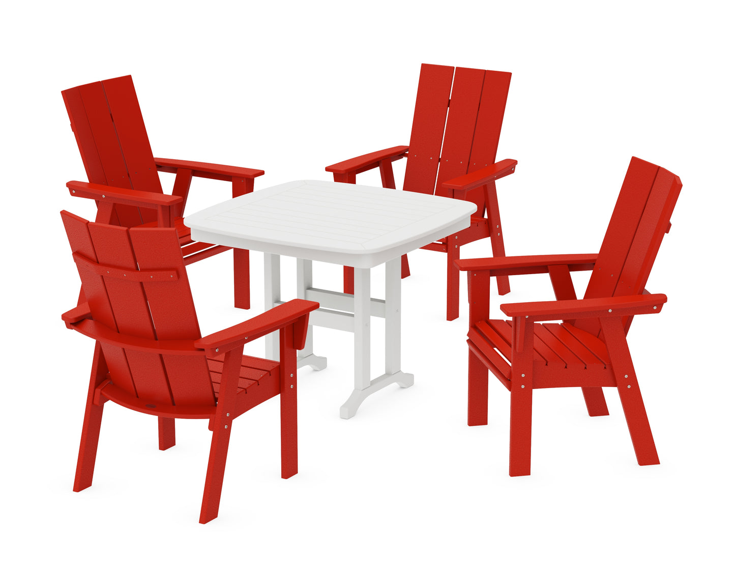 Modern Curveback Adirondack 5-Piece Dining Set
