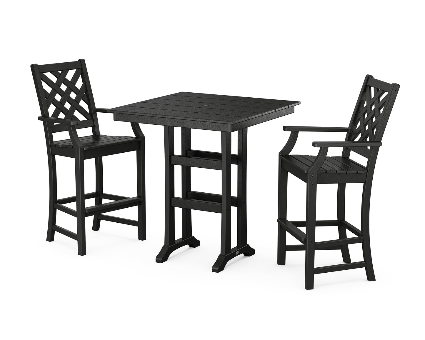 Wovendale 3-Piece Farmhouse Bar Set with Trestle Legs