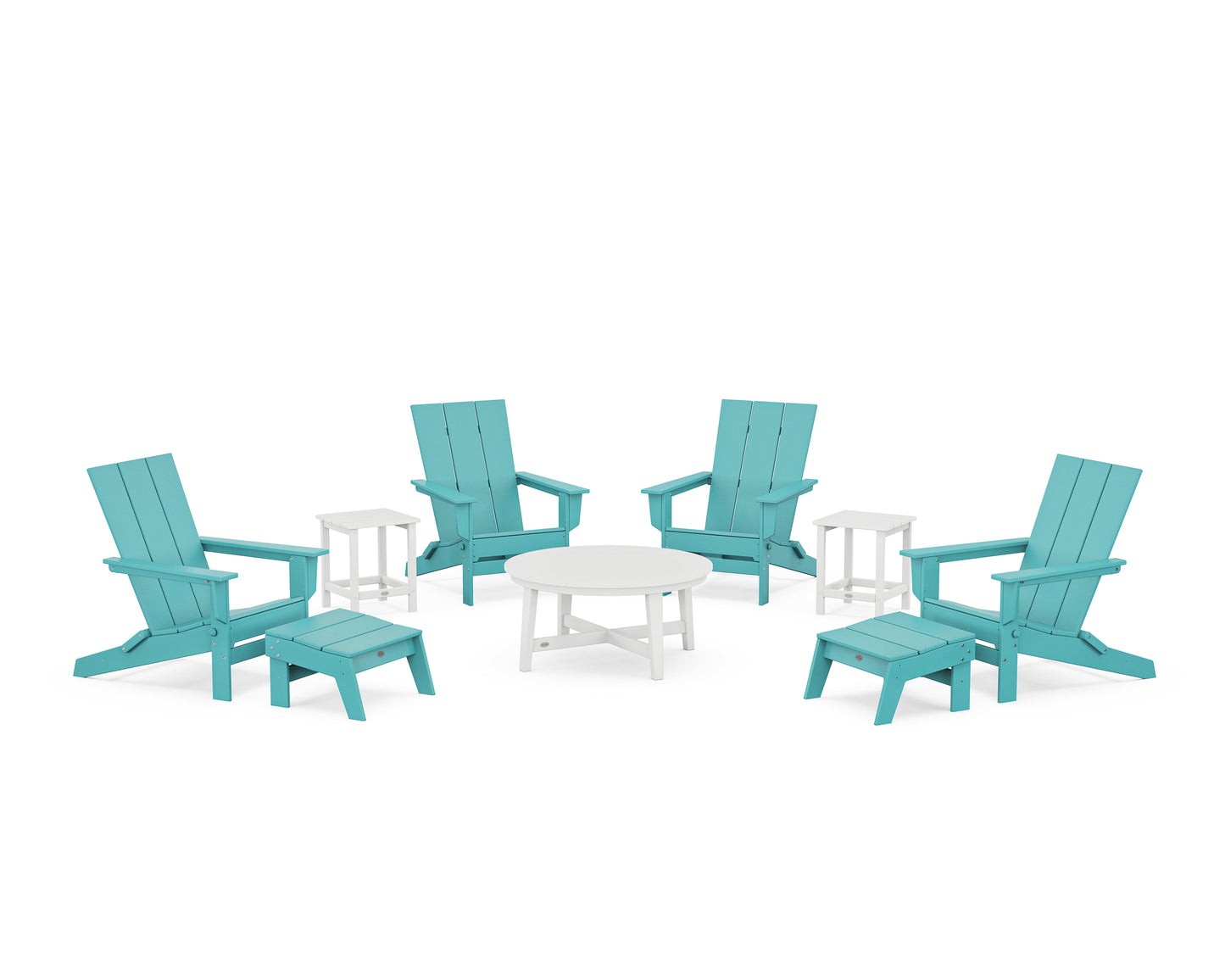 Modern Studio Folding Adirondack 9-Piece Conversation Set