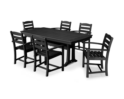 La Casa Cafâ€š 7-Piece Arm Chair Dining Set with Trestle Legs