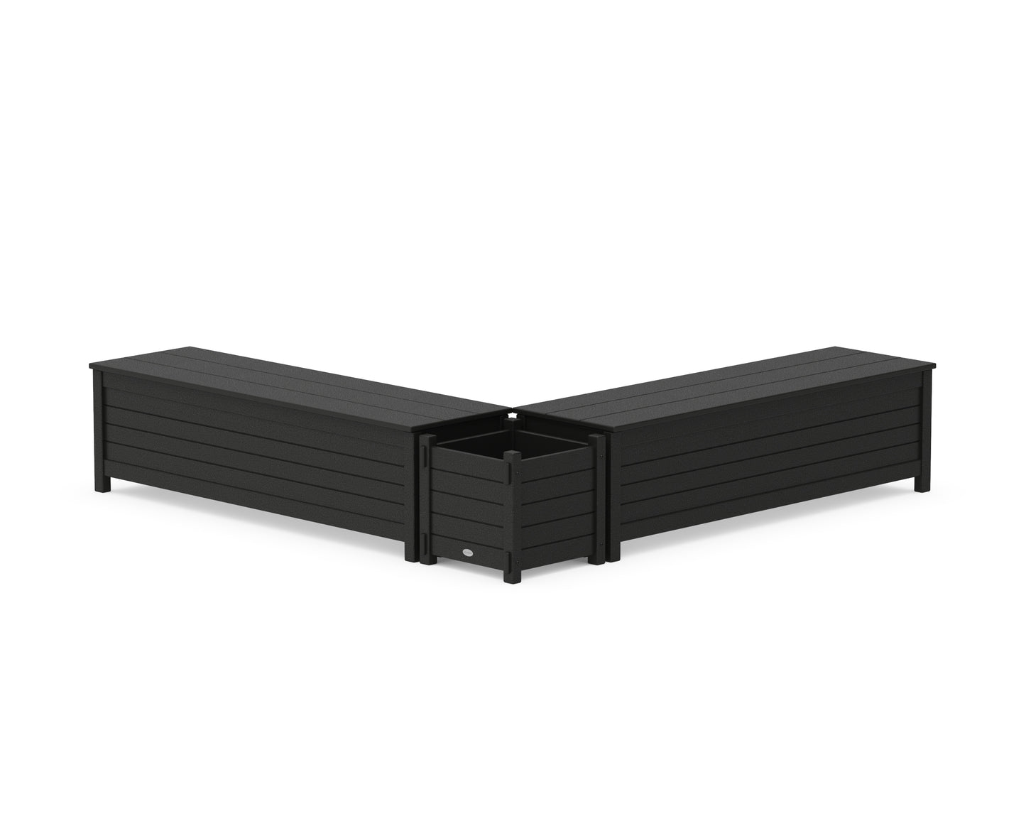 60" Nautical L- Shaped Planter Storage Bench Set