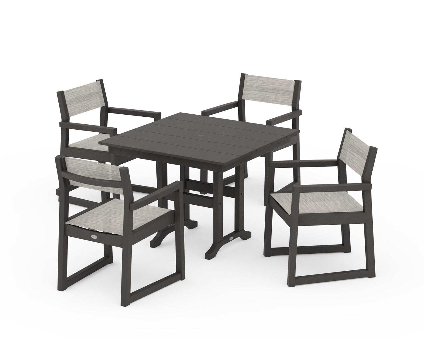 EDGE Sling Arm Chair 5-Piece Farmhouse Dining Set