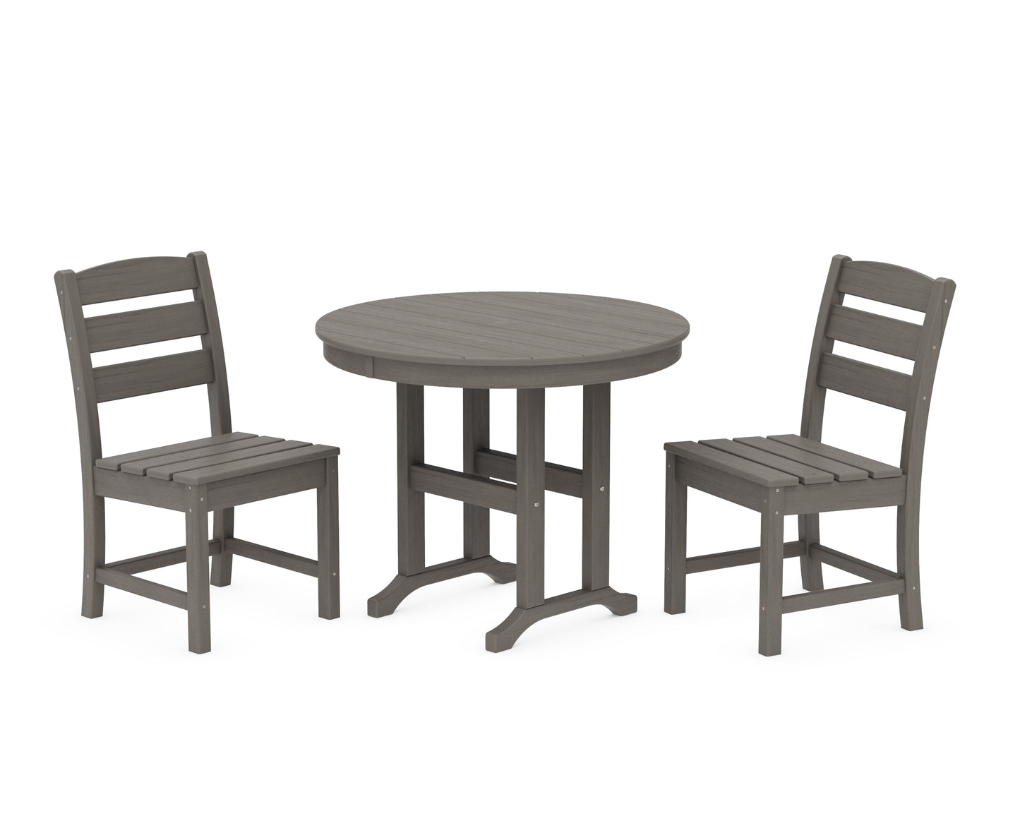 Lakeside Side Chair 3-Piece Round Dining Set