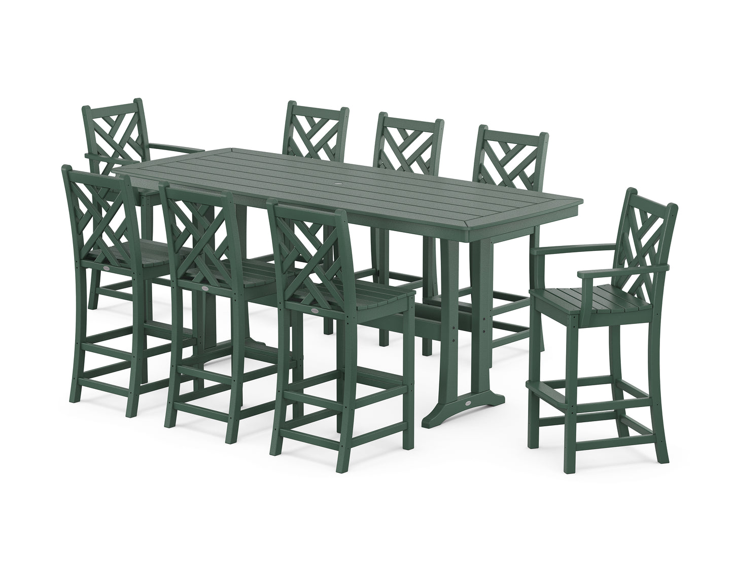 Chippendale 9-Piece Bar Set with Trestle Legs