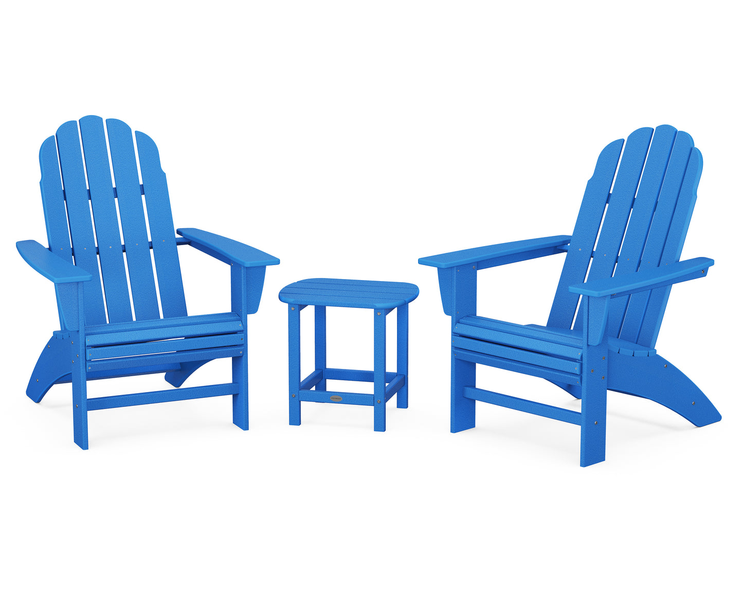 Vineyard 3-Piece Curveback Adirondack Set with South Beach 18" Side Table