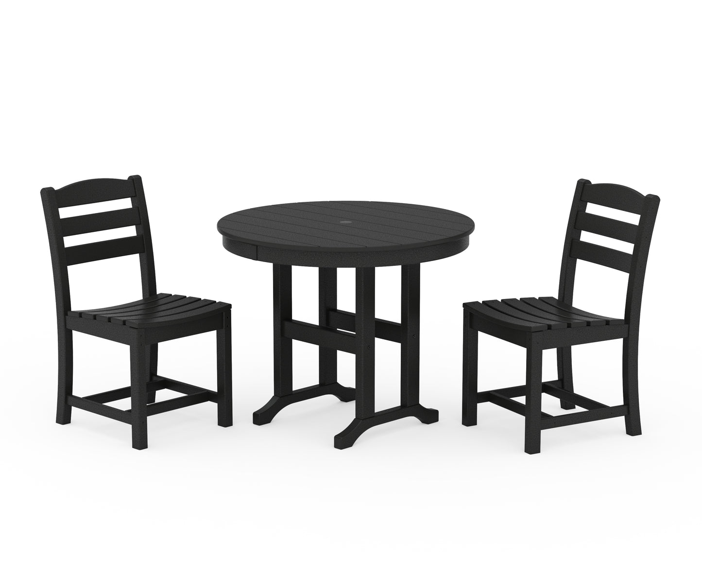 La Casa CafÃ© Side Chair 3-Piece Round Dining Set