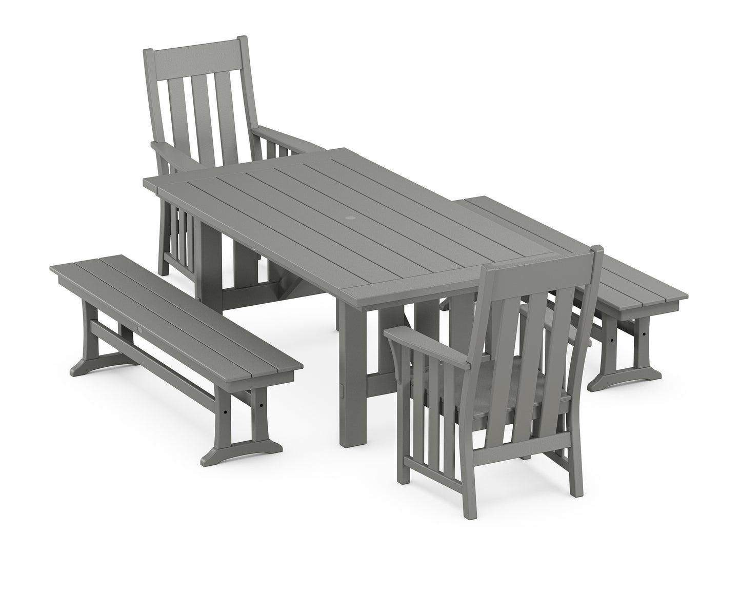Acadia 5-Piece Dining Set with Benches