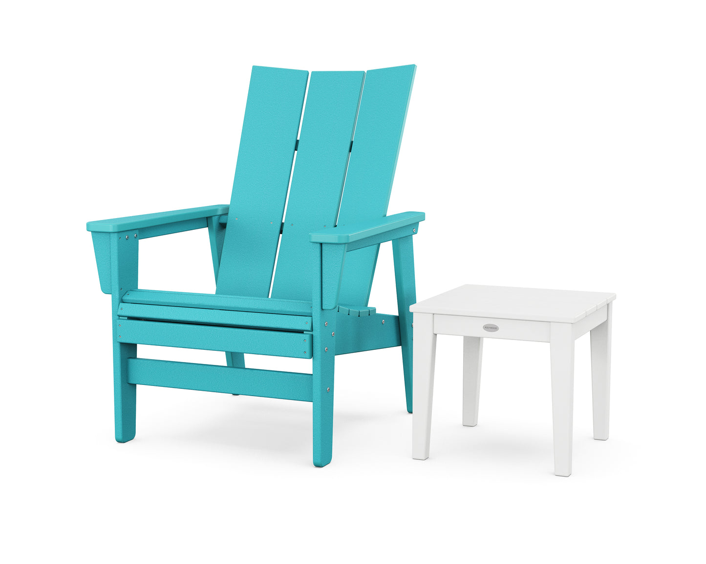 Modern Grand Upright Adirondack Chair with Side Table