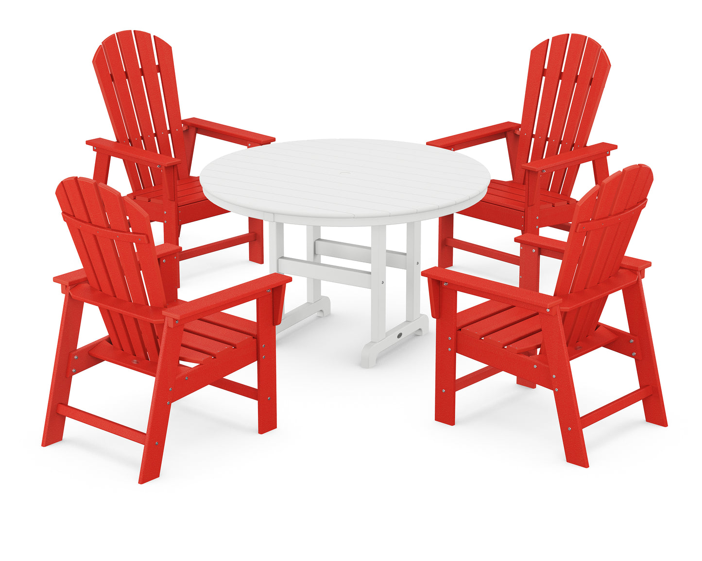 South Beach 5-Piece Round Farmhouse Dining Set