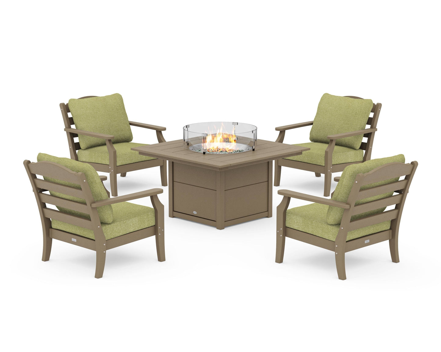 Savannah 5-Piece Deep Seating Set with Fire Pit Table