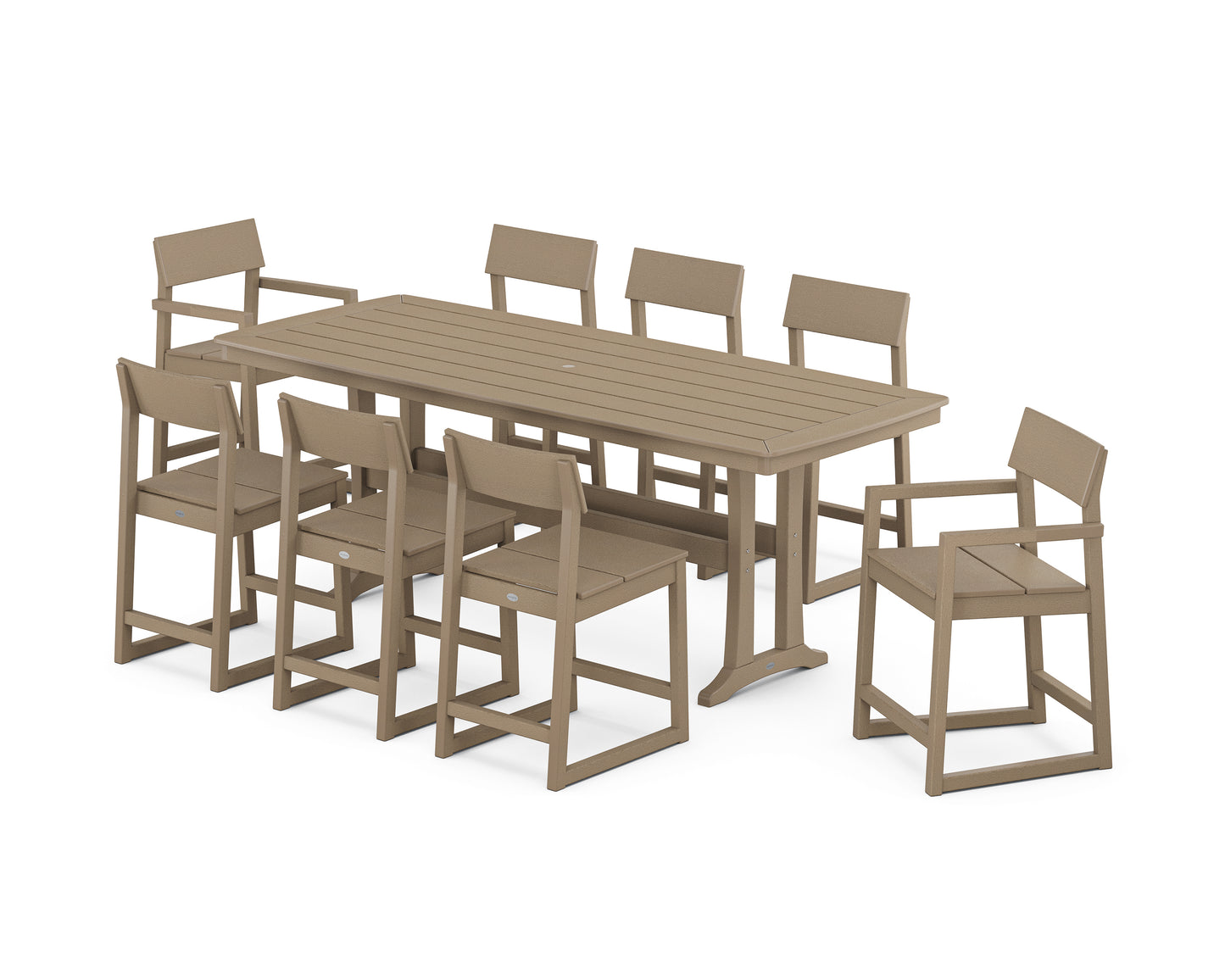 EDGE 9-Piece Counter Set with Trestle Legs