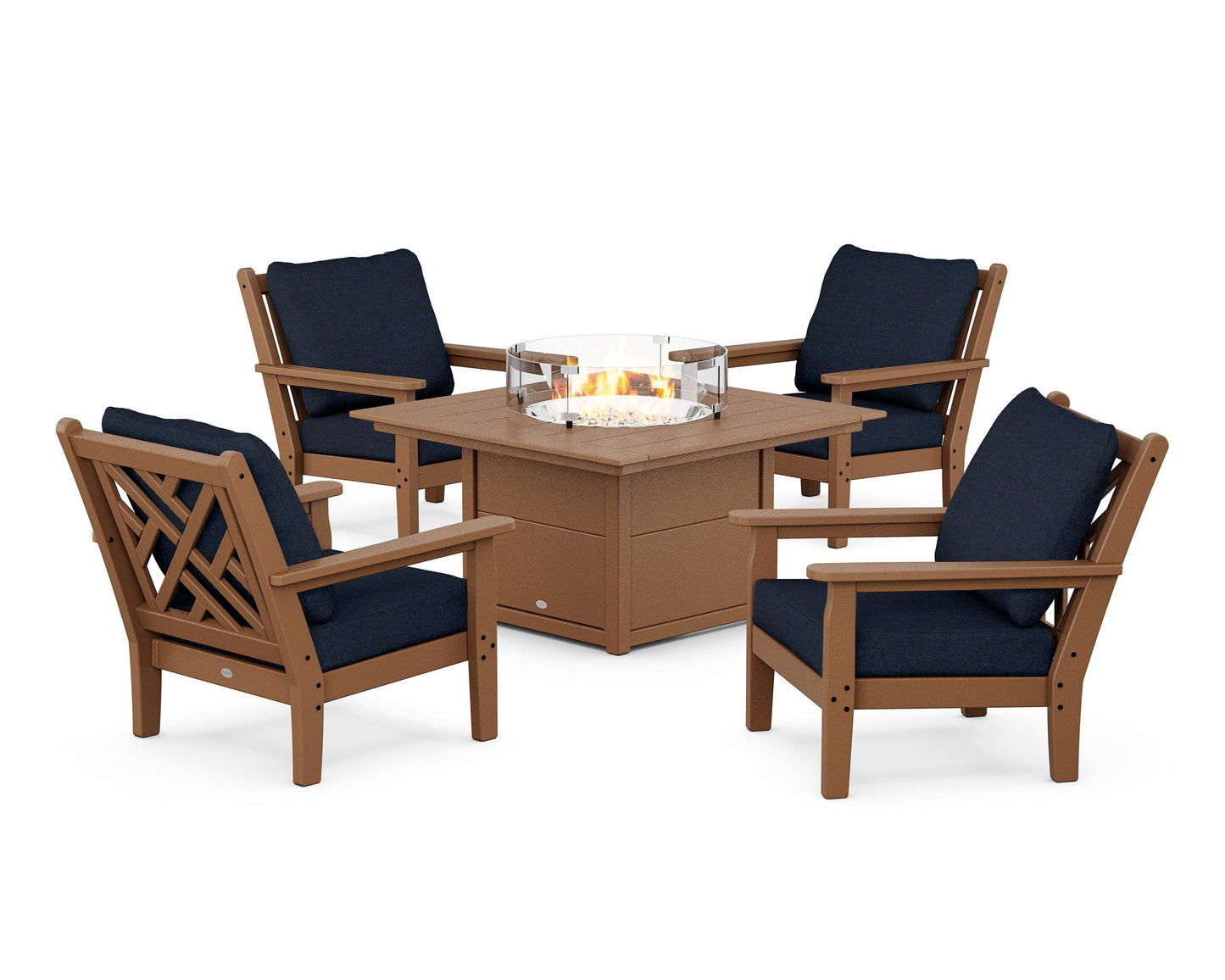 Chippendale 5-Piece Deep Seating Set with Fire Pit Table