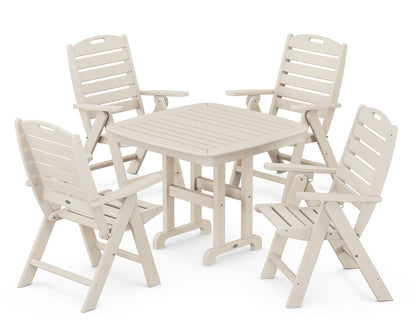 Nautical Folding Highback Chair 5-Piece Dining Set