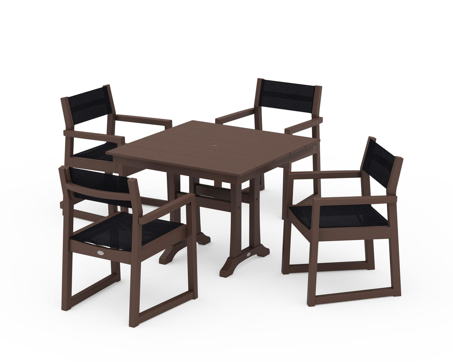 EDGE Sling 5-Piece Farmhouse Dining Set with Trestle Legs