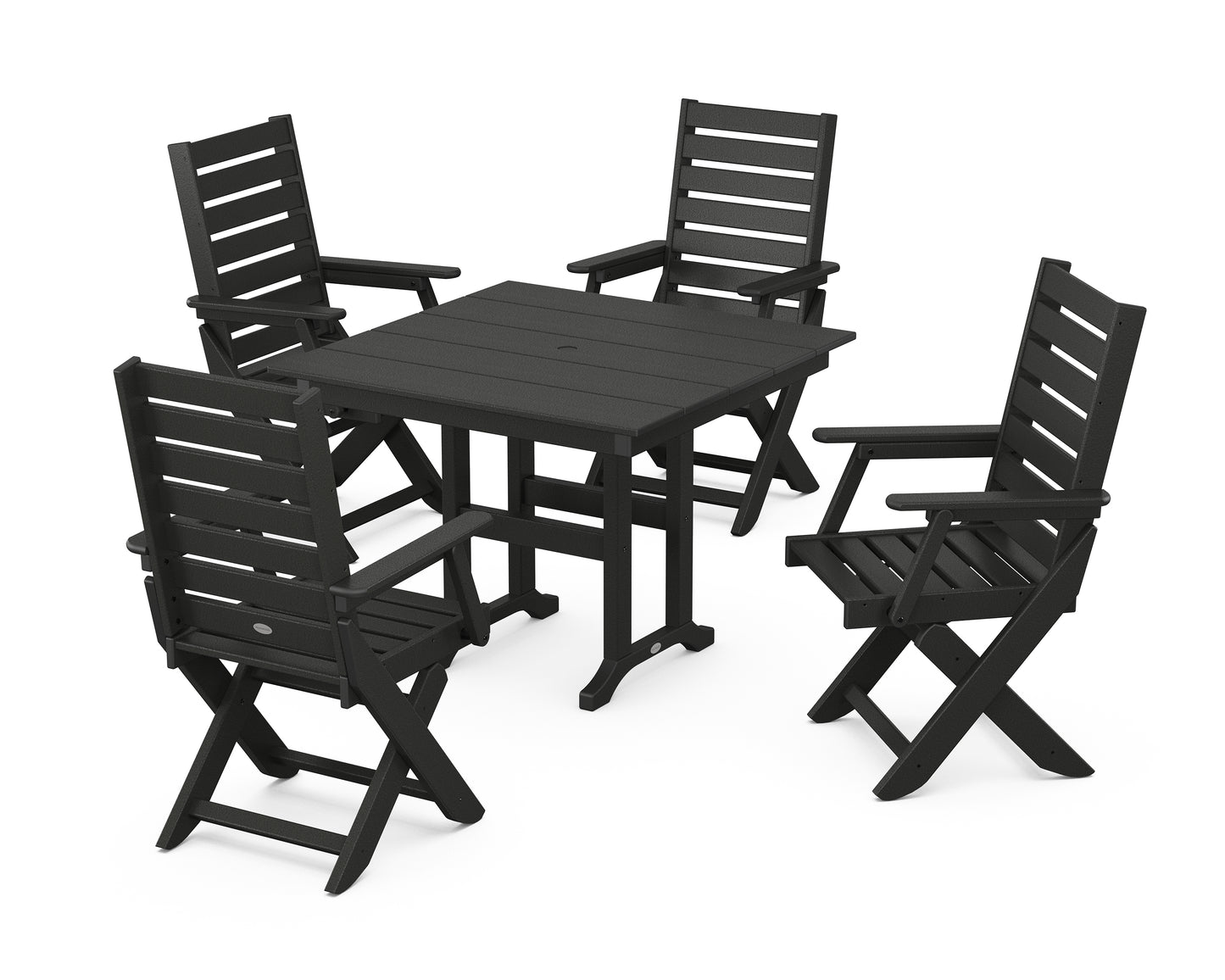 Captain Folding Chair 5-Piece Farmhouse Dining Set